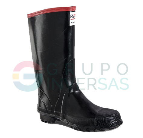 Bota pantanera en caucho, caña alta con puntera, linea Roja